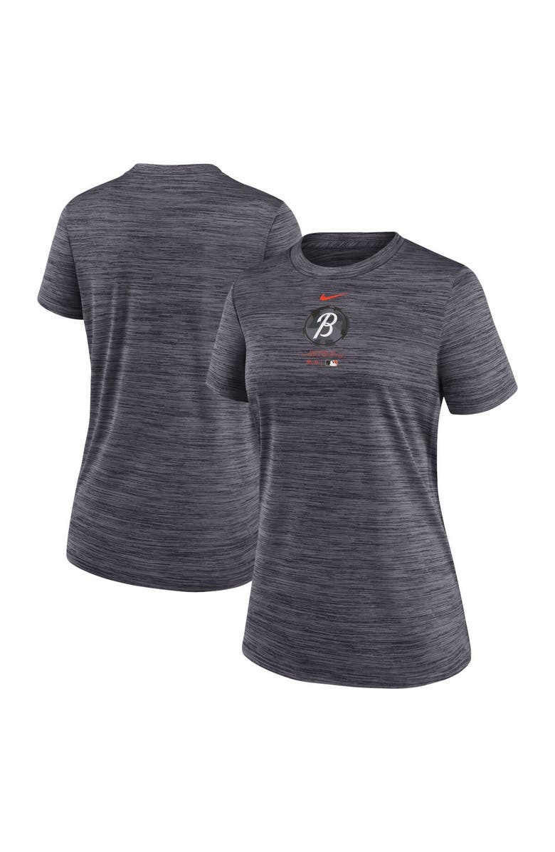 Nike Women's Nike Charcoal Baltimore Orioles City Connect Practice Velocity T-Shirt, Main, color, Charcoal