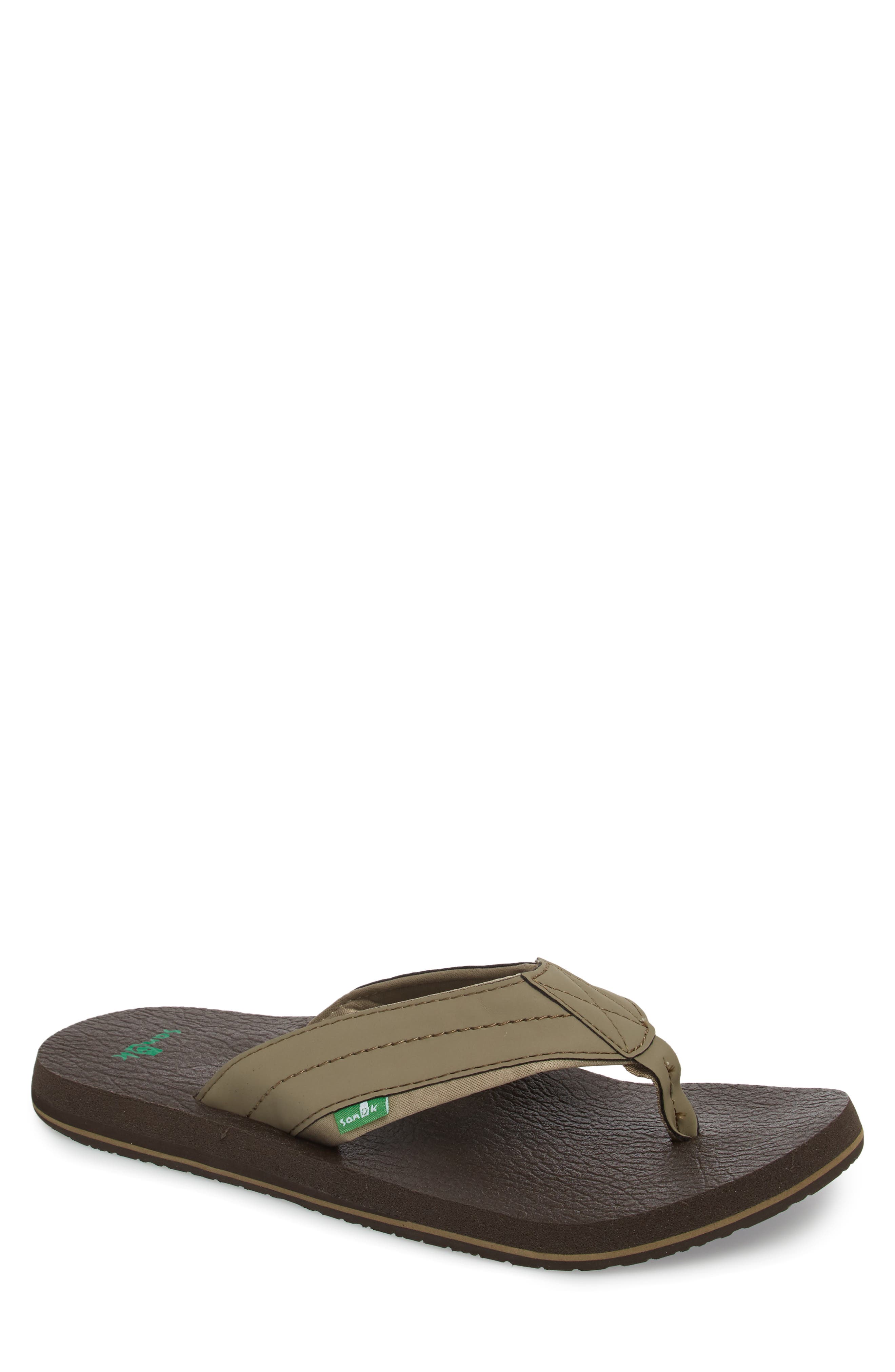 Sanuk 'Beer Cozy 2' Flip Flop, Main, color, Brindle