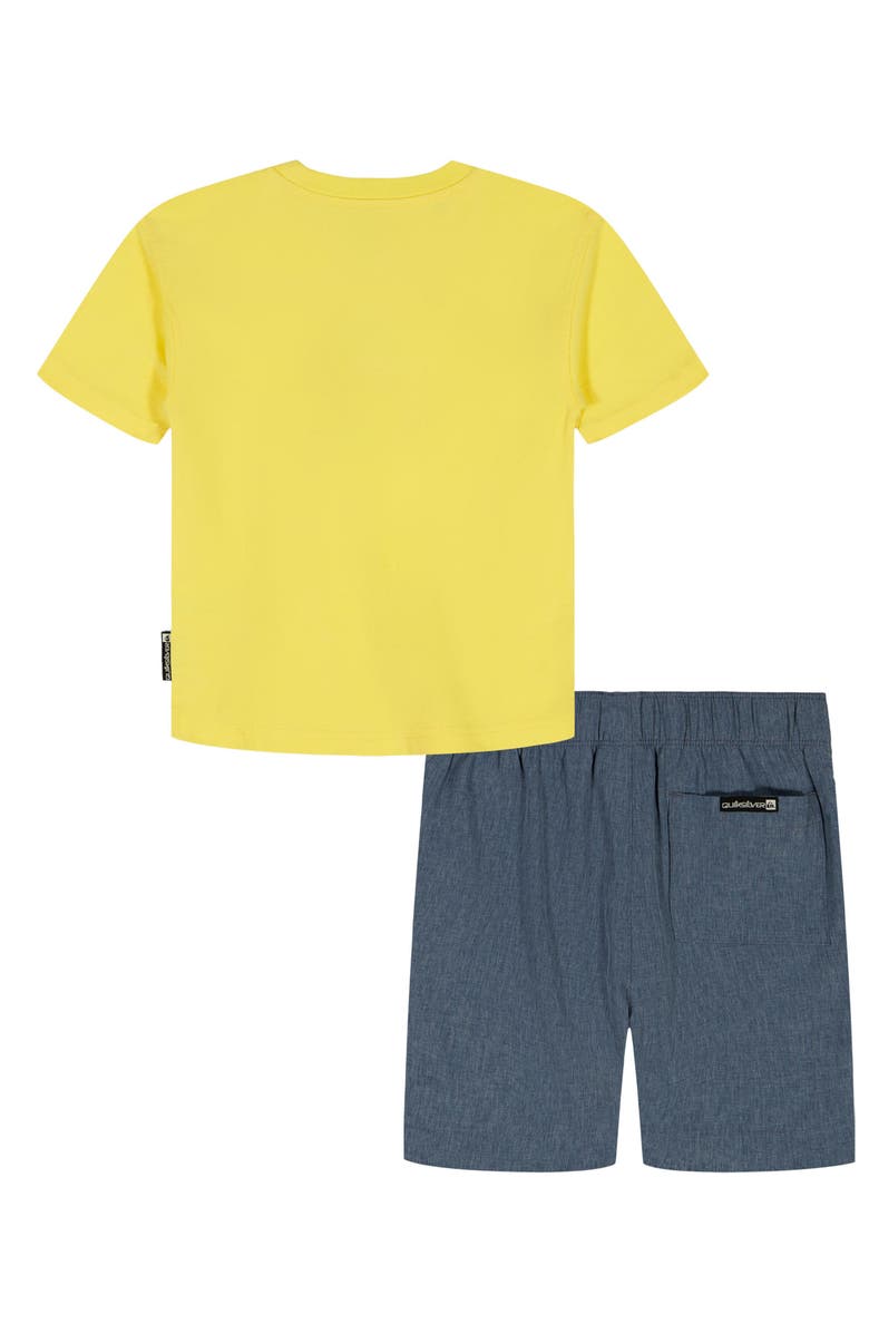 Quiksilver Kids' Graphic T-Shirt & Drawstring Shorts Set, Alternate, color, Yellow/ Blue Assorted
