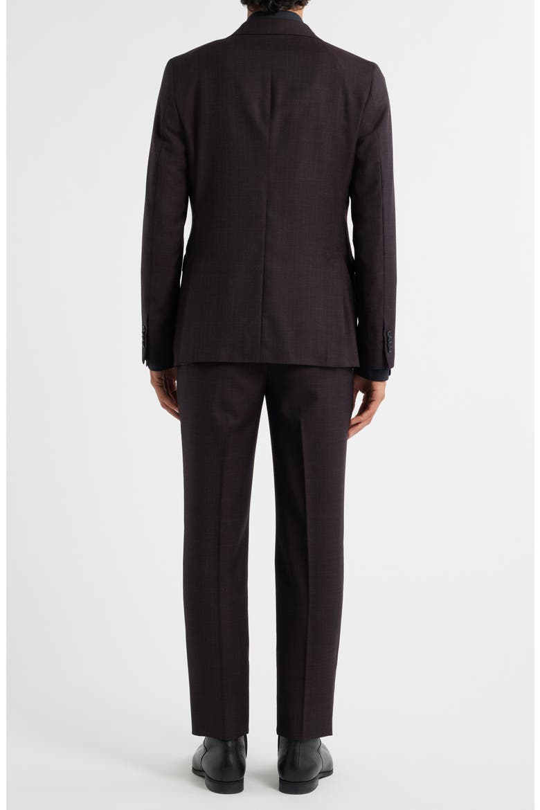 Varick Slim Fit Burgundy Slub Wool Suit, Alternate, color, BURGUNDY
