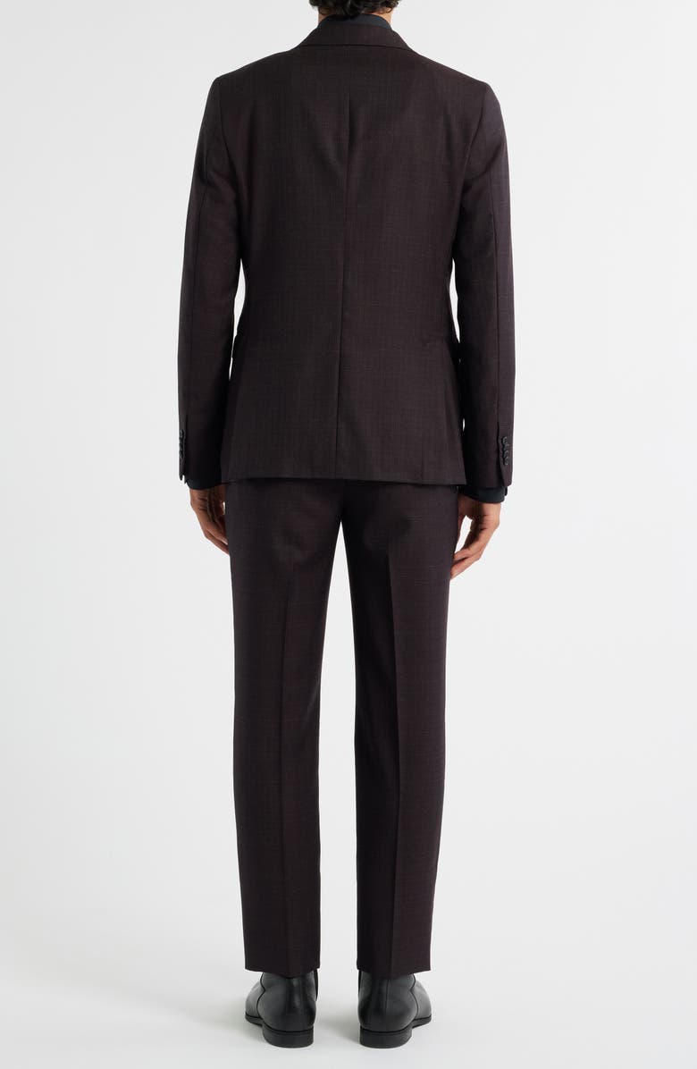 Varick Slim Fit Burgundy Slub Wool Suit