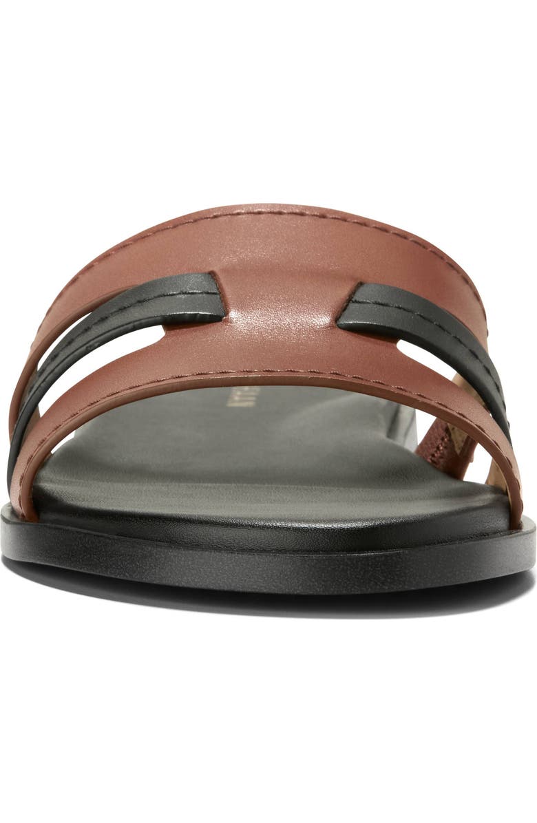 Cole Haan Flynn Fisherman Slide Sandal, Alternate, color, Dark Cuoio/ Black Leather