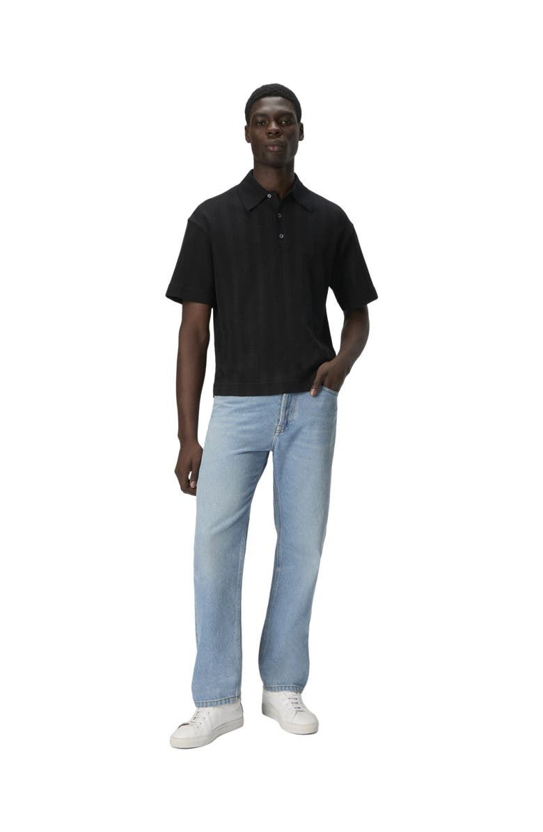 Missoni Cotton And Viscose Polo Shirt With Tone-on-tone Zigzag, Main, color, Black