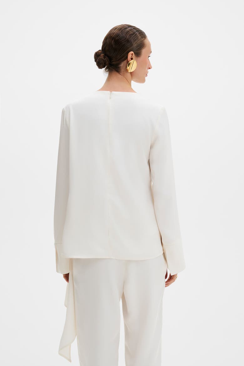 Melandy Draped Cape Blouse, Alternate, color, Vanilla