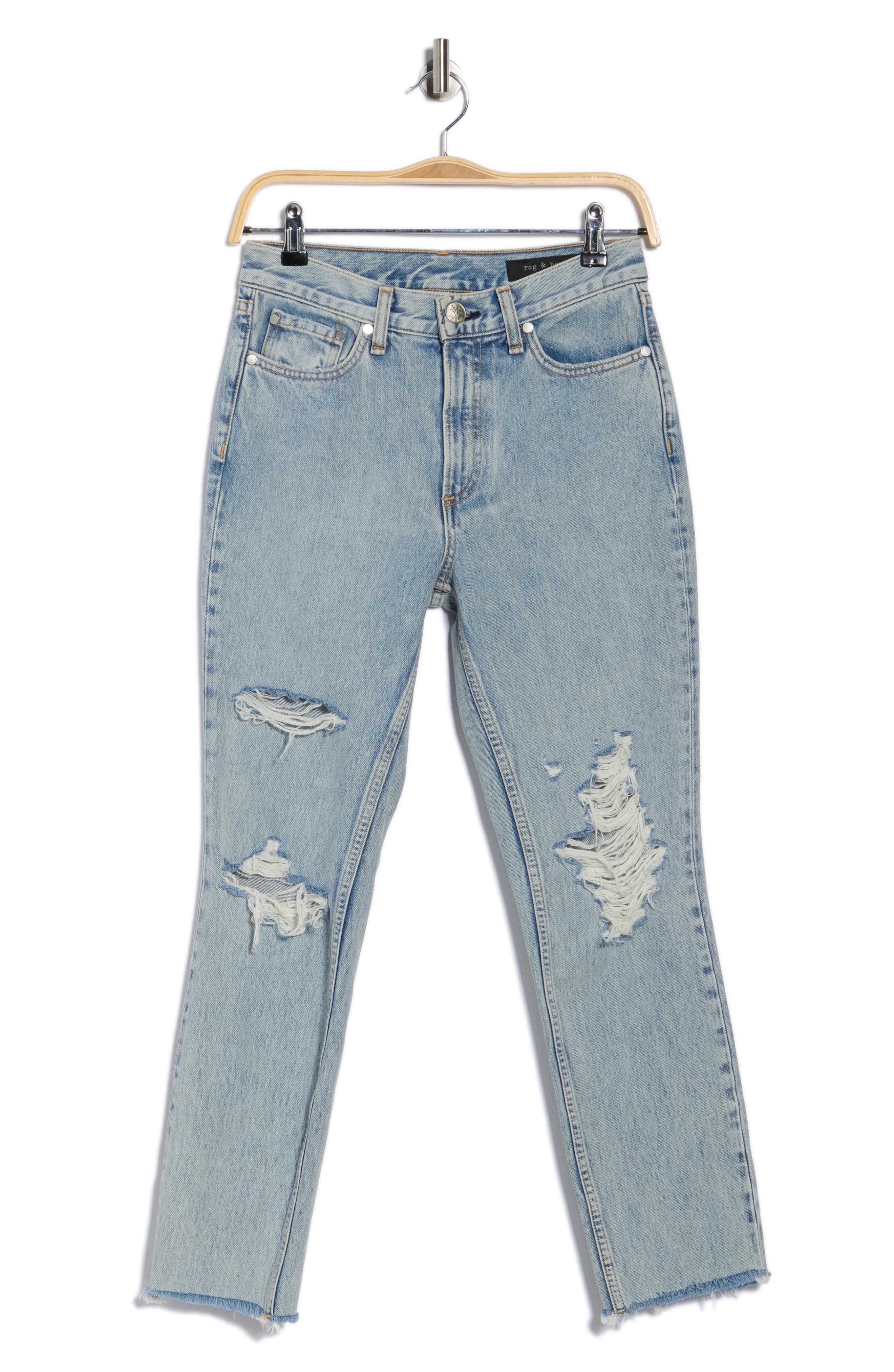 rag & bone Ripped Ankle Skinny Jeans (Women) | Nordstromrack