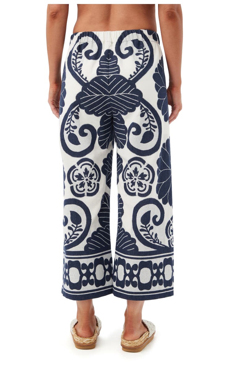 Trina Turk Estella 2 Pull On Cropped Pant, Alternate, color, Sumi Blue/Whitewash