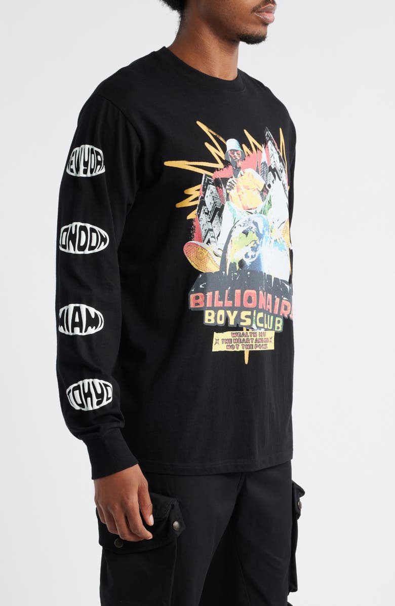 Billionaire Boys Club Heart Mind Dance Long Sleeve Graphic T-Shirt, Alternate, color, Black