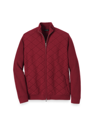 Paul Fredrick Cotton Full Zip Mock Neck Sweater Jacket