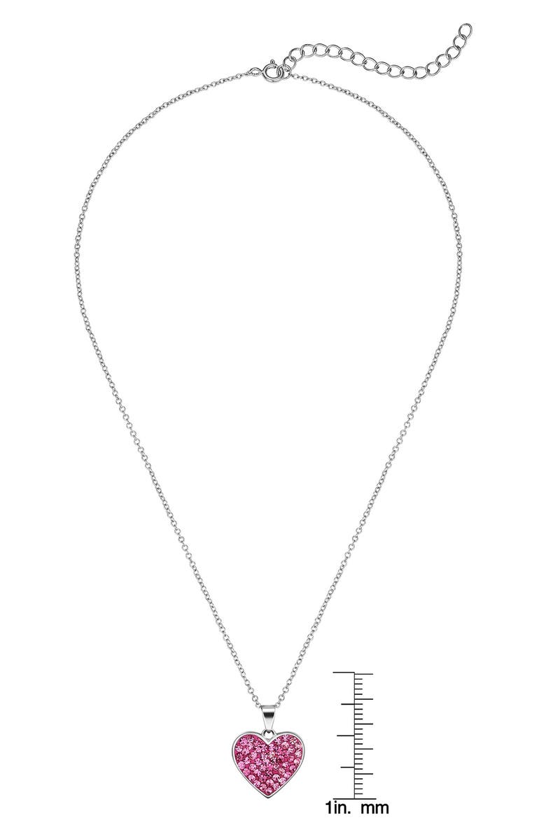 Lily Nily Kids' Crystal Heart Pendant Necklace, Alternate, color, Pink