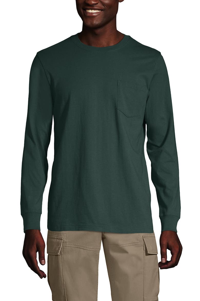Super-T Long Sleeve T-Shirt with Pocket, Main, color, Deep Woodland Green