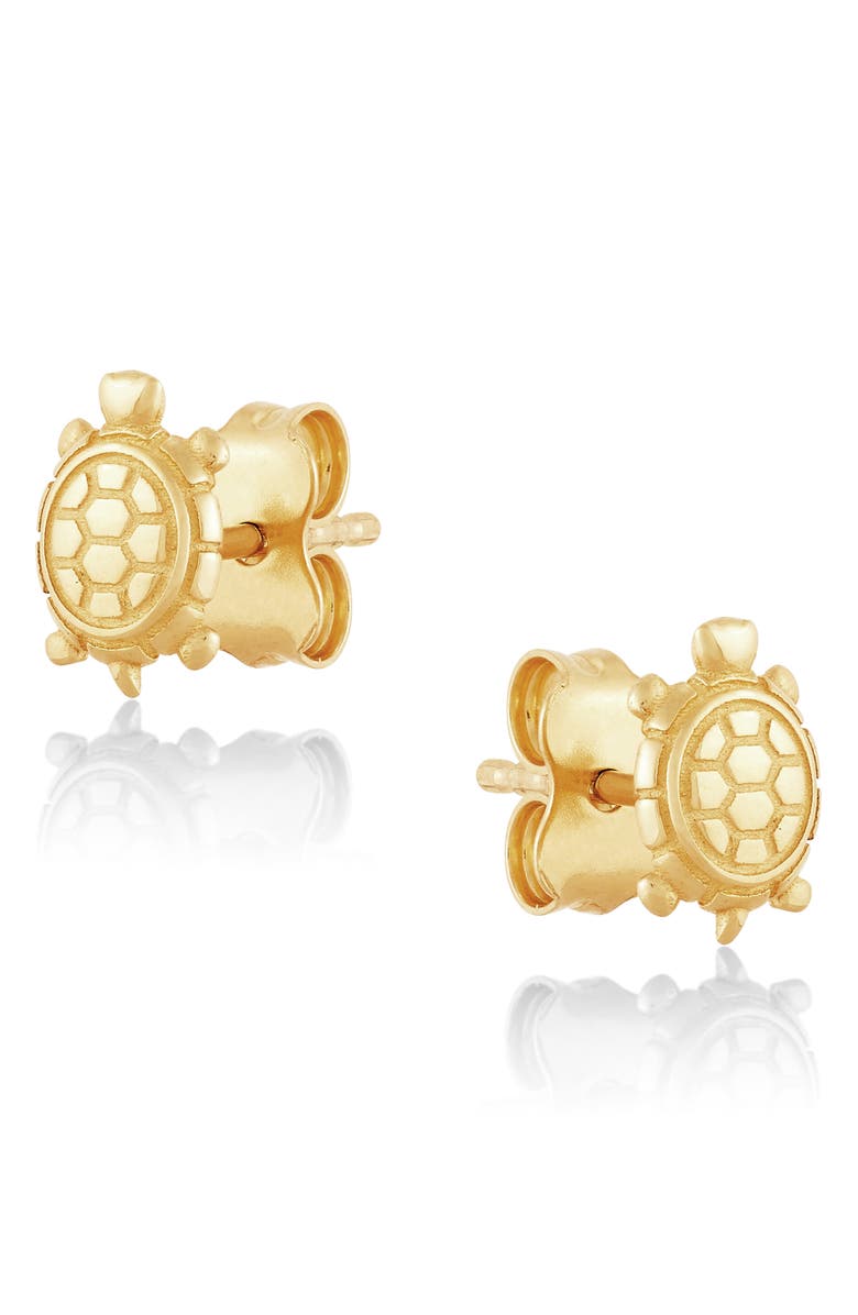 Frankie & Zoe 14K Yellow Gold Turtle Stud Earrings, Alternate, color, Yellow Gold