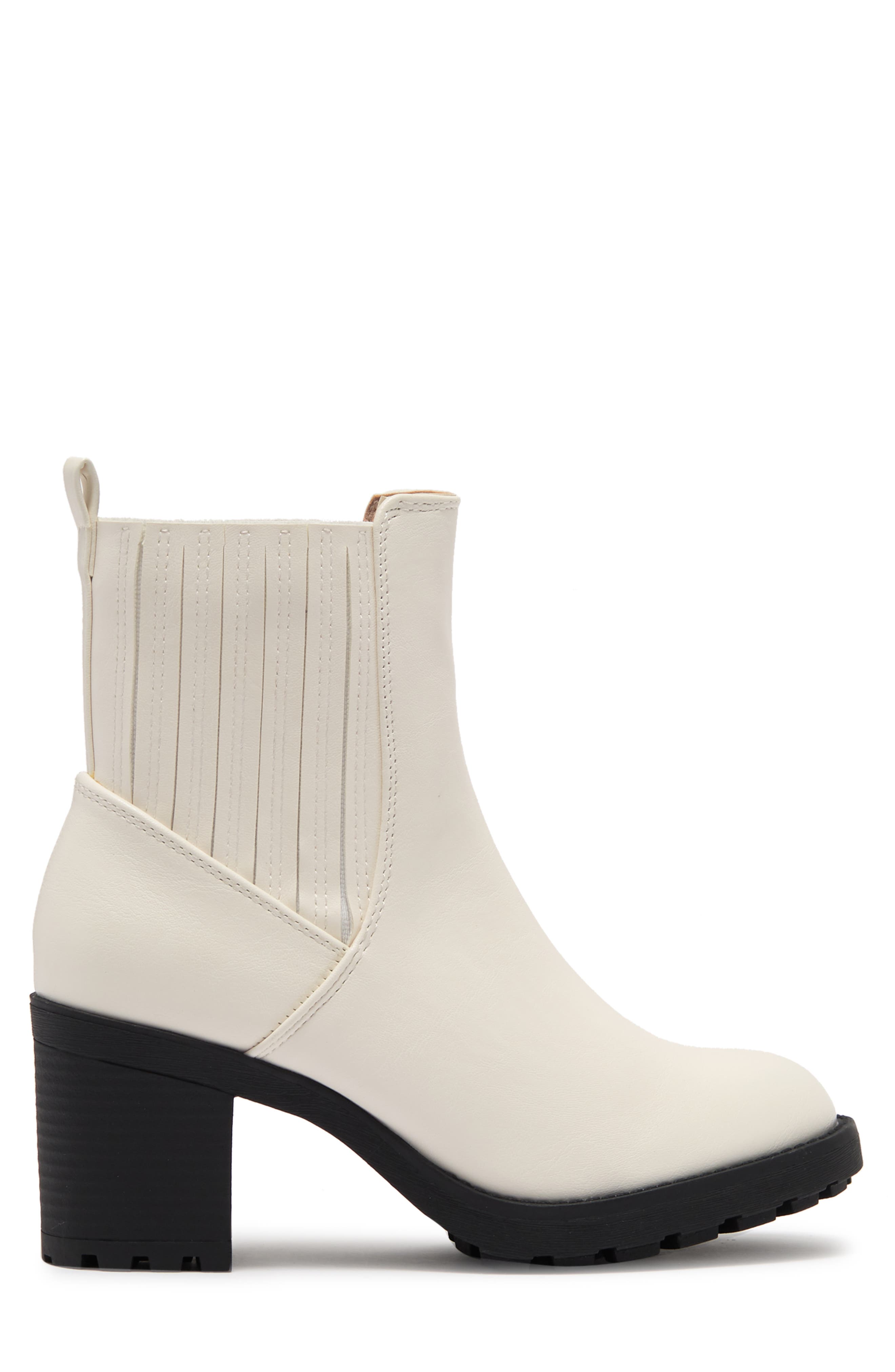 CHASE AND CHLOE Chase & Chloé Leo Lug Sole Bootie, Alternate, color, White Pu