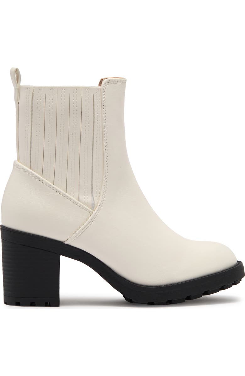 CHASE AND CHLOE Chase & Chloé Leo Lug Sole Bootie, Alternate, color, White Pu