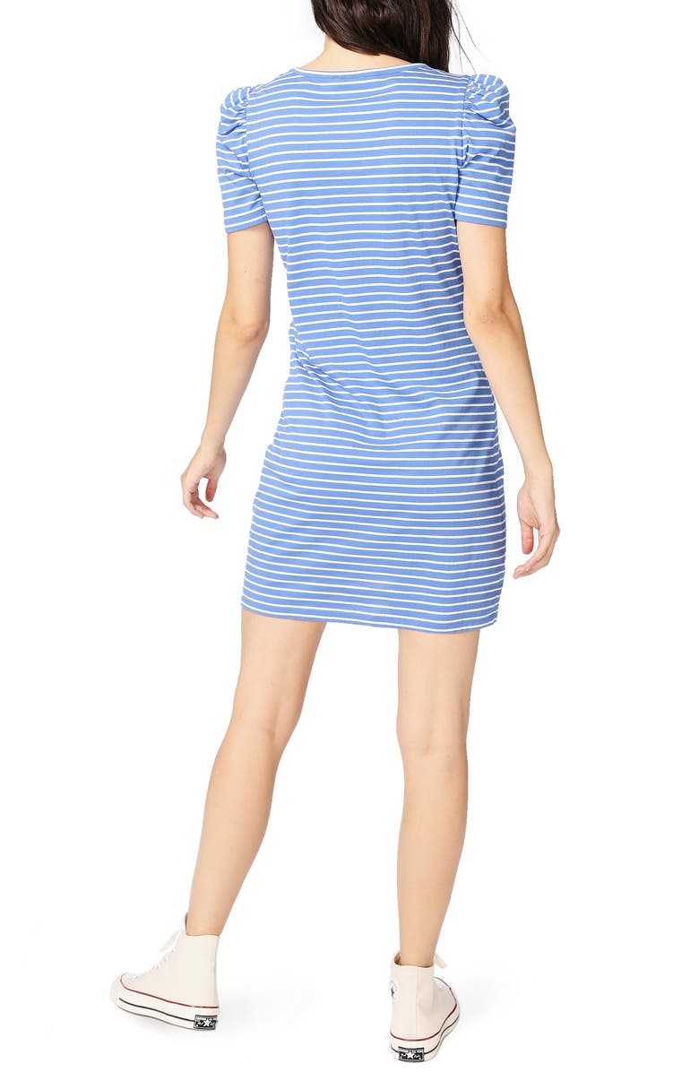 Court & Rowe Classic Stripe Puff Short Sleeve Cotton Dress, Alternate, color, 