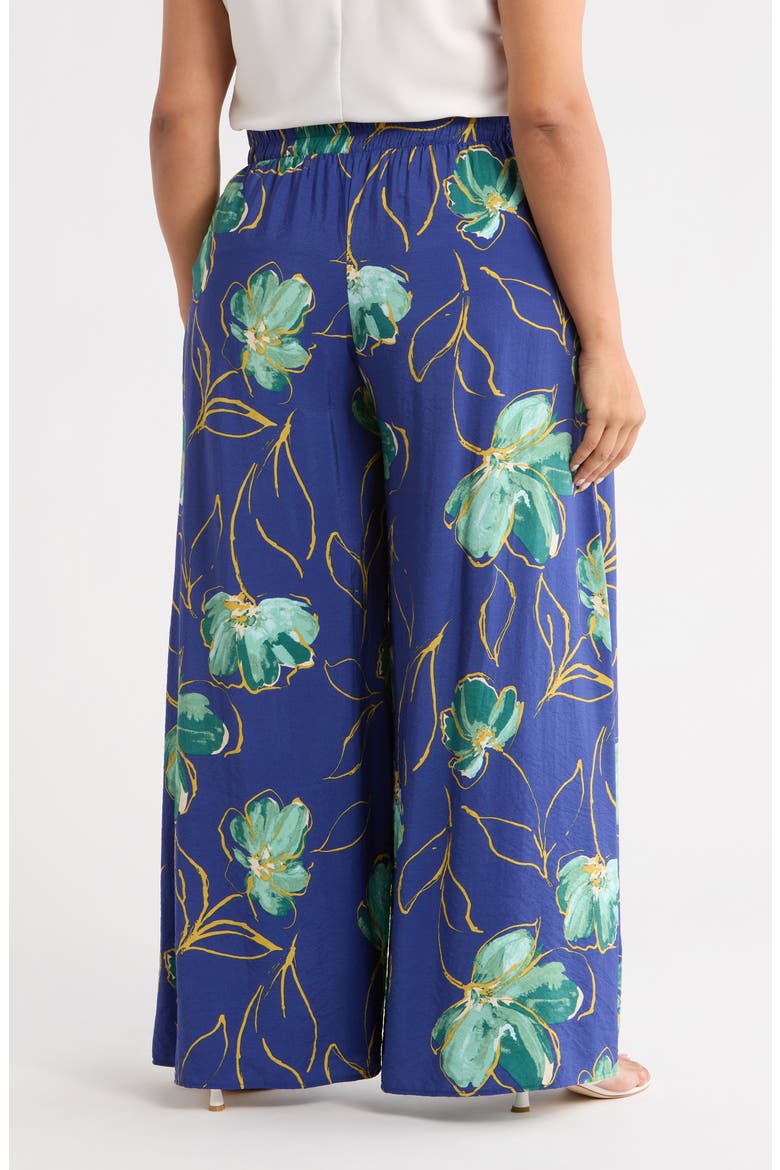 Floral Wide Leg Pants, Alternate, color, ROYAL