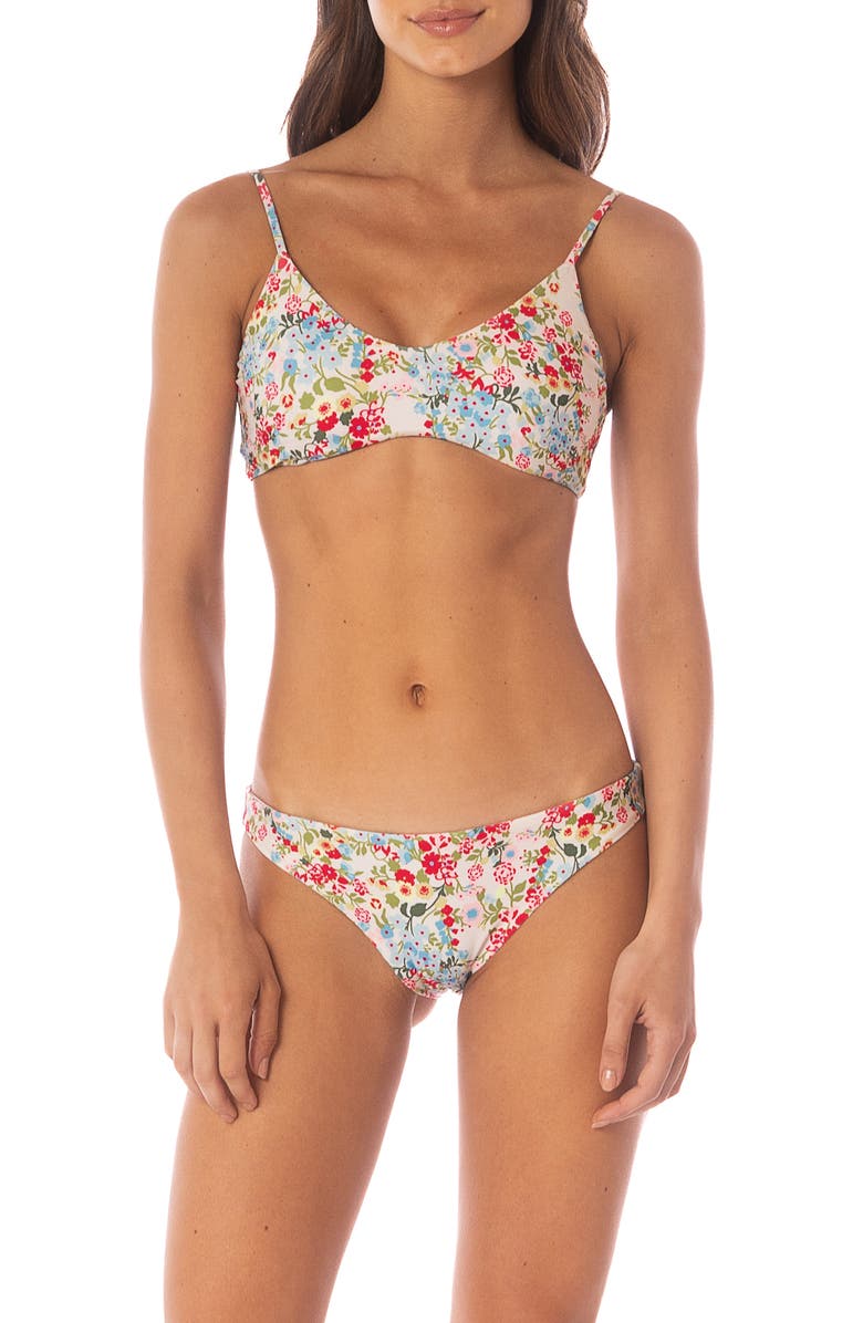 Maaji Love in Bloom Iconic Hipster Bikini Bottoms, Alternate, color, Open White