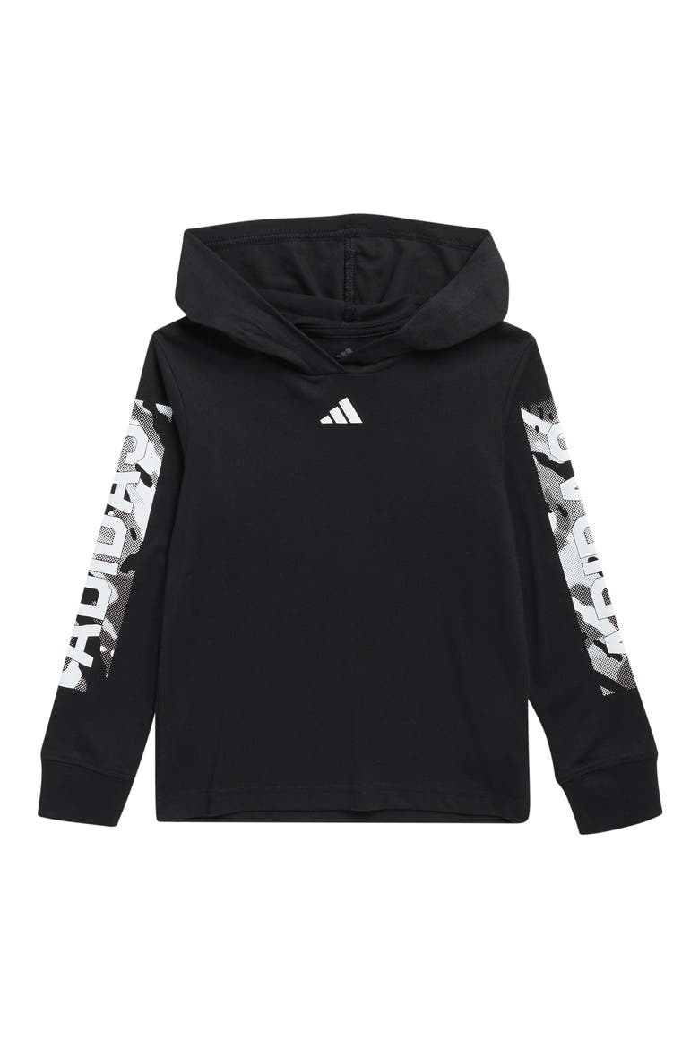 Kids' Graphic Hooded T-Shirt, Main, color, BLACK