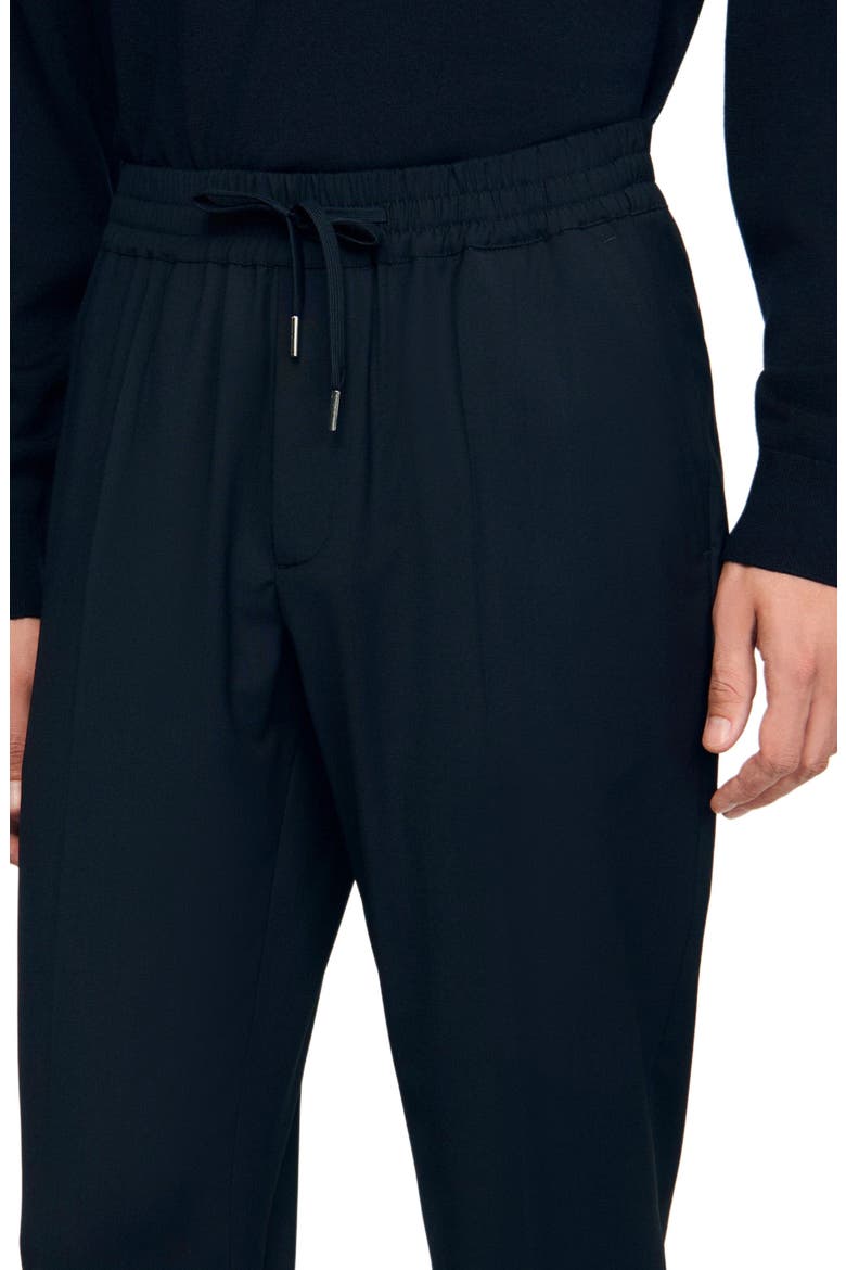 Elasticated straight-leg trousers, Alternate, color, Navy blue