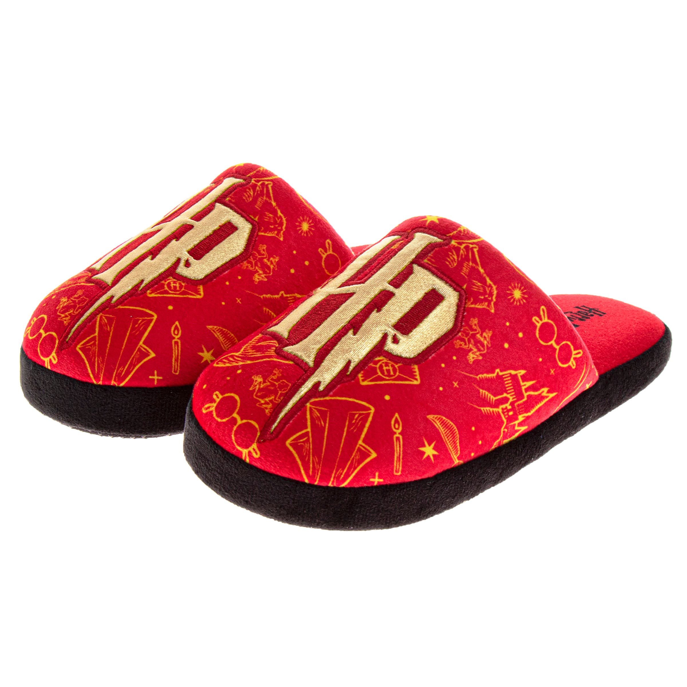 HARRY POTTER Slippers - Magical, Cozy House Shoes for Wizards and Witches, Alternate, color, Red