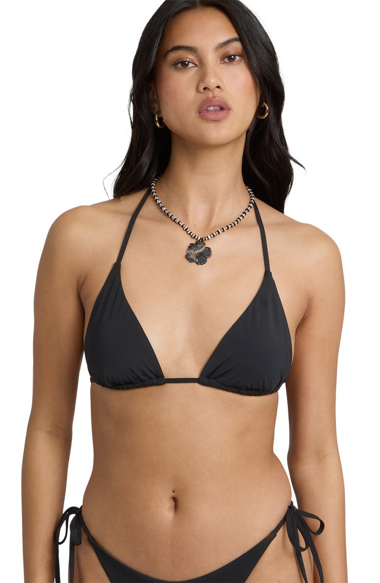 Billabong Sol Searcher Remi Triangle Bikini Top, Alternate, color, Black Pebble