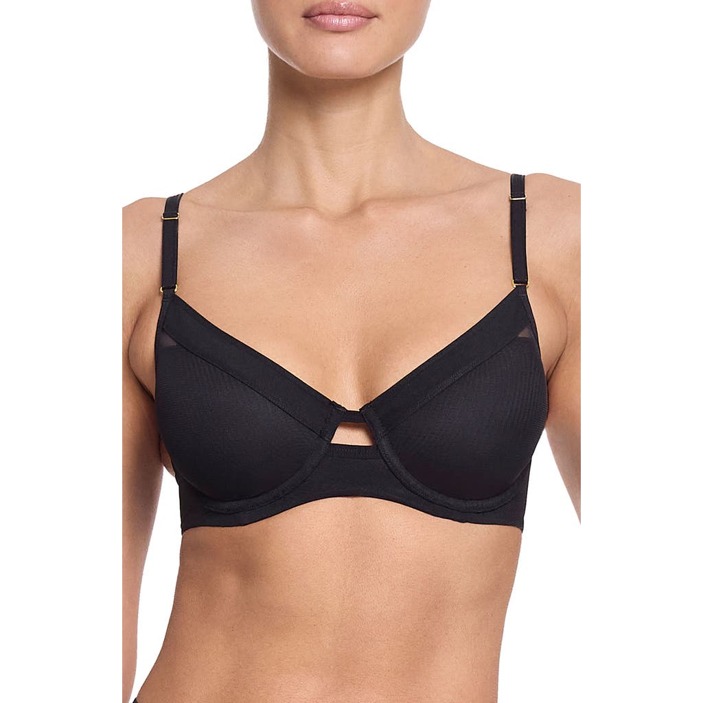 Shop Hanky Panky Underwire Lined Mesh Plunge Bra In Black