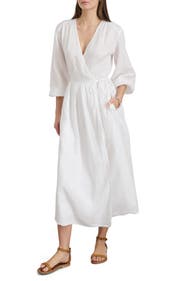 Alex Mill Lauren Long Sleeve Linen Wrap Dress