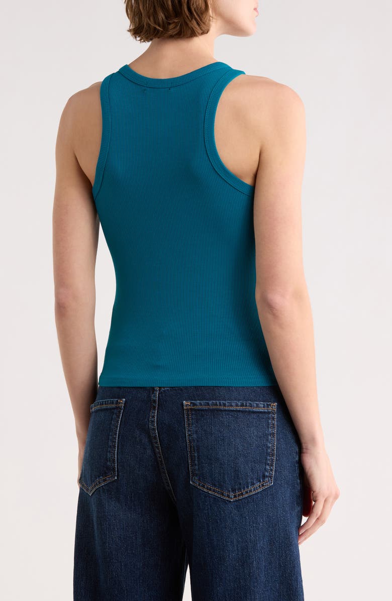 Von Dutch Ribbed Jersey Tank, Alternate, color, Deep Lagoon