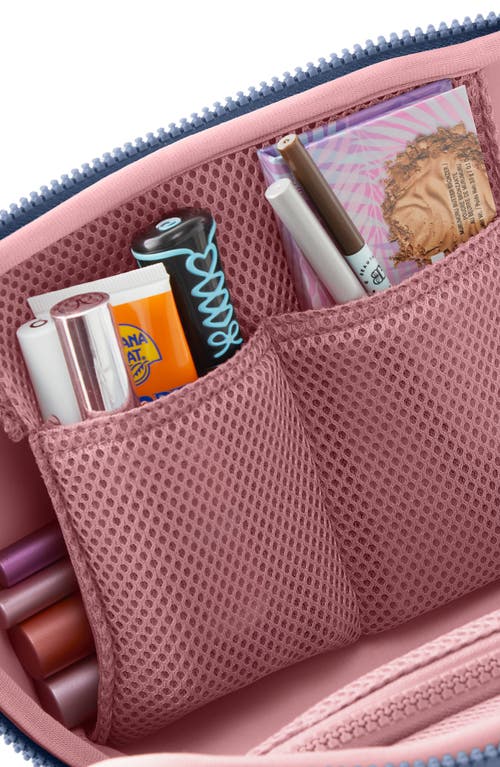 Shop Kusshi Neoprene Makeup Bag In Pearl Blue/sand Pink