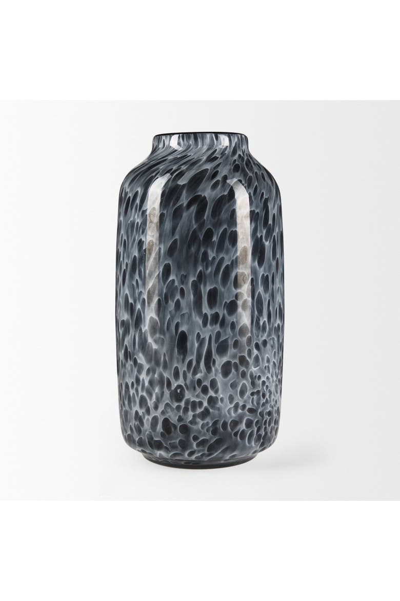 Masai Black Mottled Glass Vase, Alternate, color, Black
