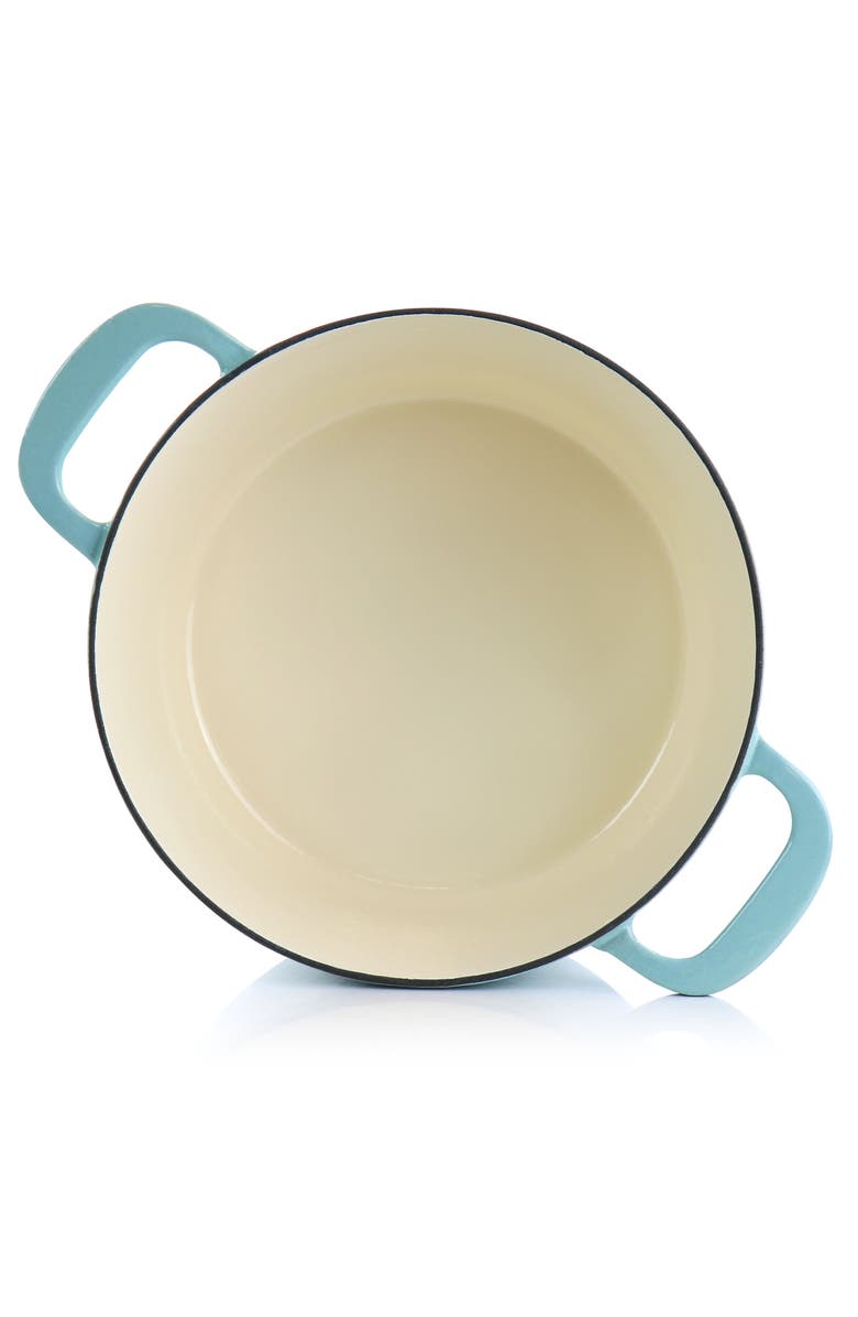 MARTHA STEWART Enameled Cast Iron 7 Quart Dutch Oven with Lid, Alternate, color, Turquoise