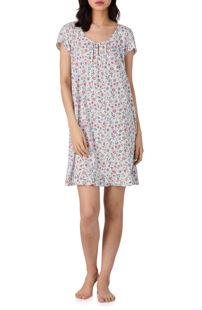 Lauren Ralph Lauren Monogram Short Sleeve Nightgown, Main, color,