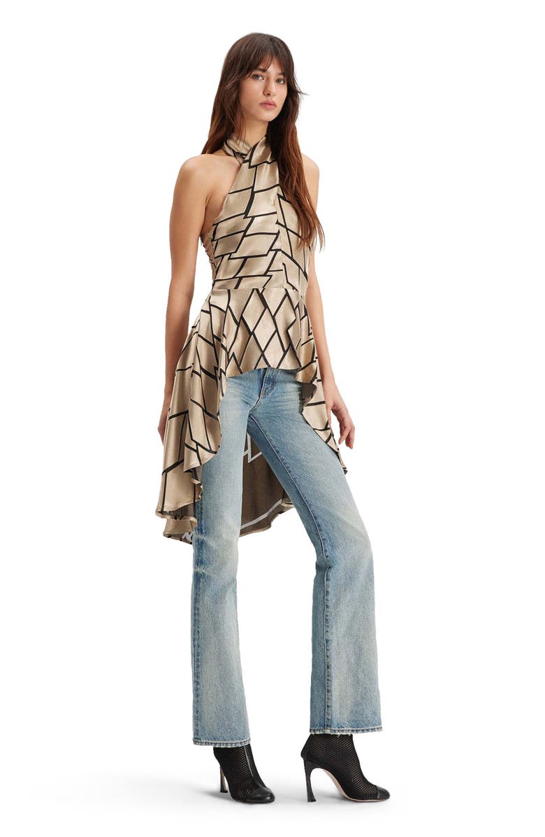 THEO The Label Theia Retro Burnout Hi-Low Halter Top, Alternate, color, Sand