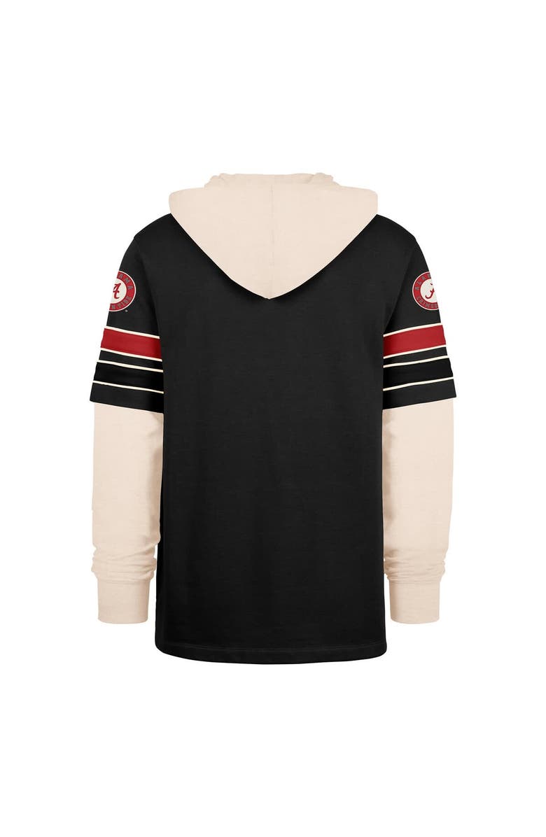 '47 Men's '47  Black Alabama Crimson Tide Split Zone Cornerback Lacer Pullover Hoodie, Alternate, color, Black
