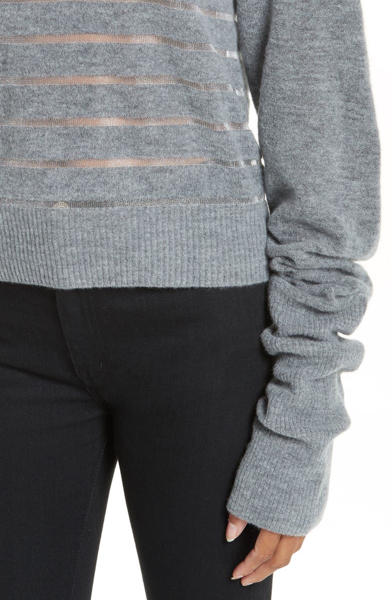 Noir Kei Ninomiya Sheer Stripe Wool Blend Sweater, Alternate, color,