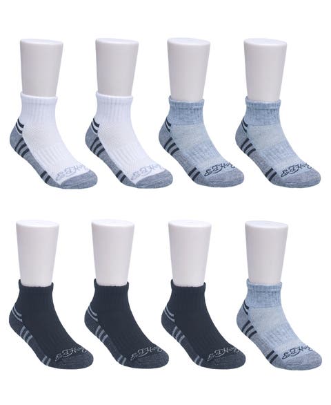 Boys Athletic Half Cushion Quarter Sock 8-Pack
