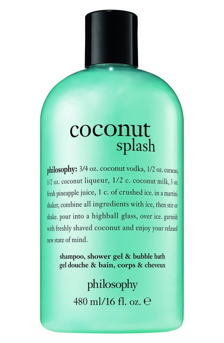 philosophy coconut splash shampoo, shower gel & bubble bath, Main, color, 