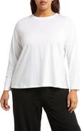Eileen Fisher Round Neck Organic Cotton Long Sleeve Top