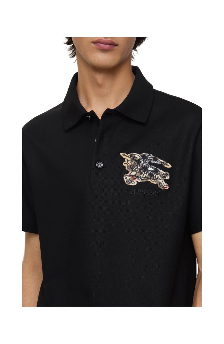 Burberry EKD Check Cotton Polo Shirt, Alternate, color, Black