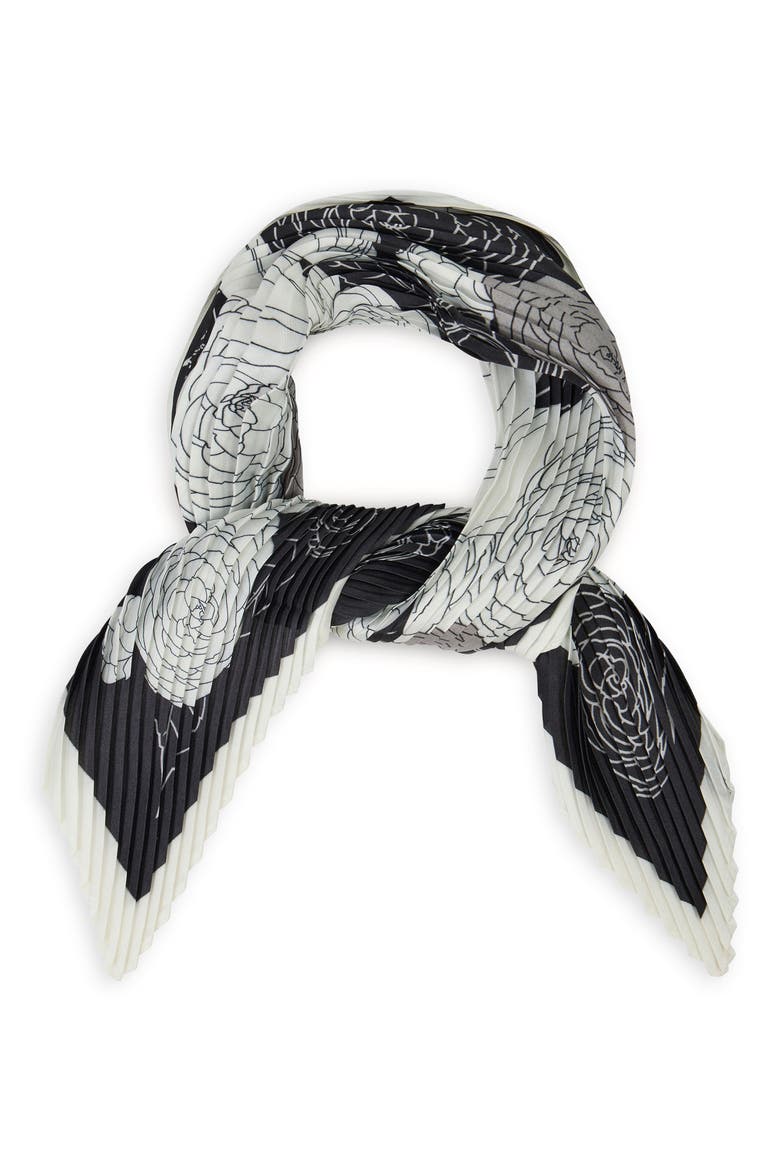 Crinkled Roses Bandana, Alternate, color, BLACK