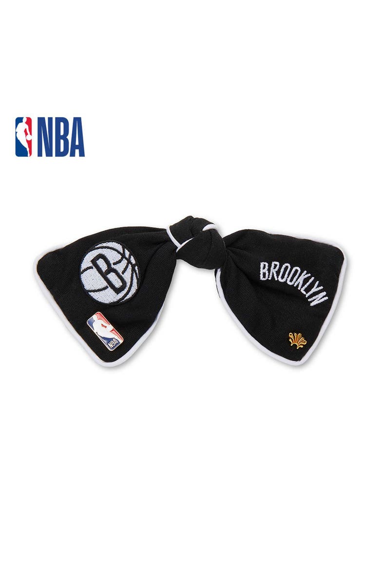 Lele Sadoughi NBA Brooklyn Nets Bow Barrette, Main, color, Jet 001