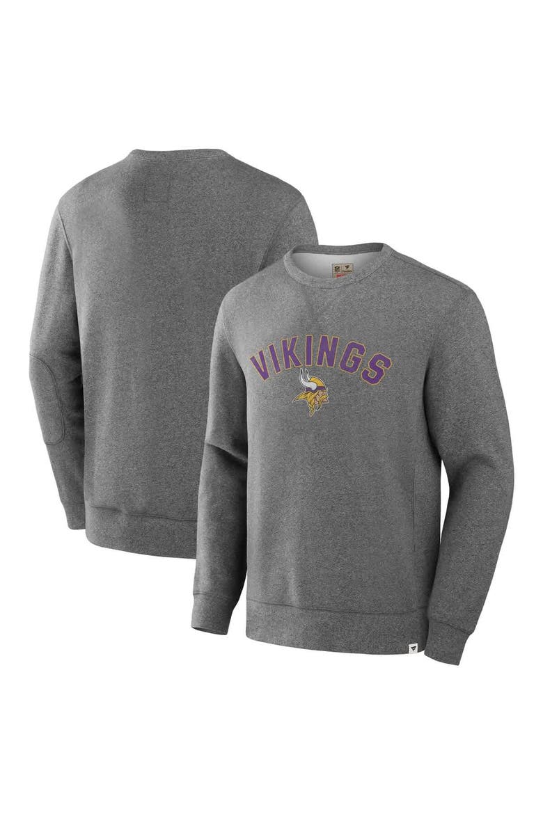 Men's Fanatics  Heather Gray Minnesota Vikings Loop Terry Pullover Sweatshirt, Main, color, Heather Gray