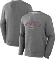 FANATICS Men's Fanatics Heather Gray Minnesota Vikings Loop Terry Pullover Sweatshirt