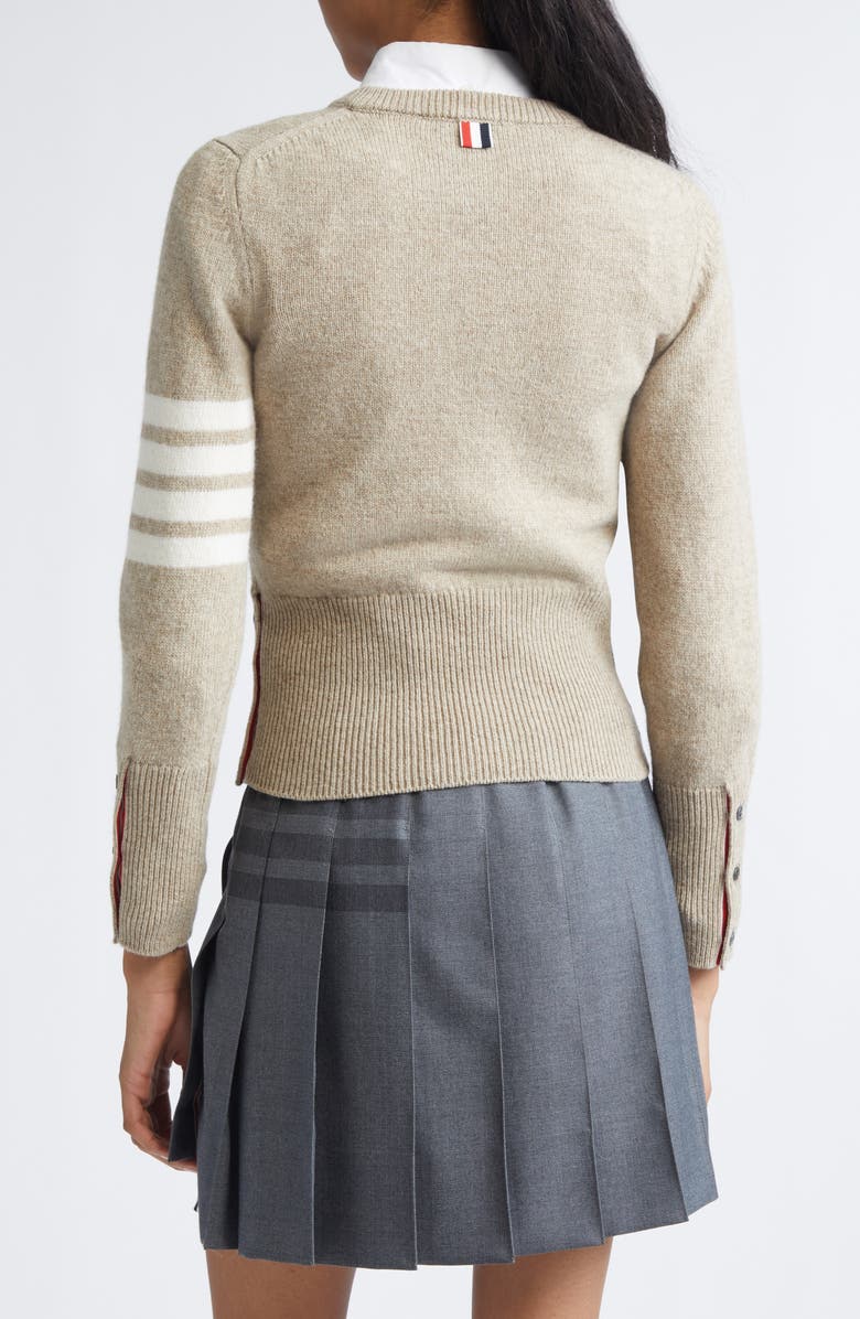 Thom Browne 4-Bar Wool Sweater, Alternate, color, Khaki