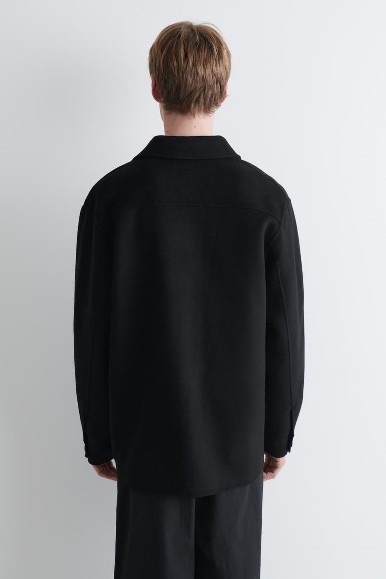 Double-faced Wool Overshirt, Alternate, color, BLACK