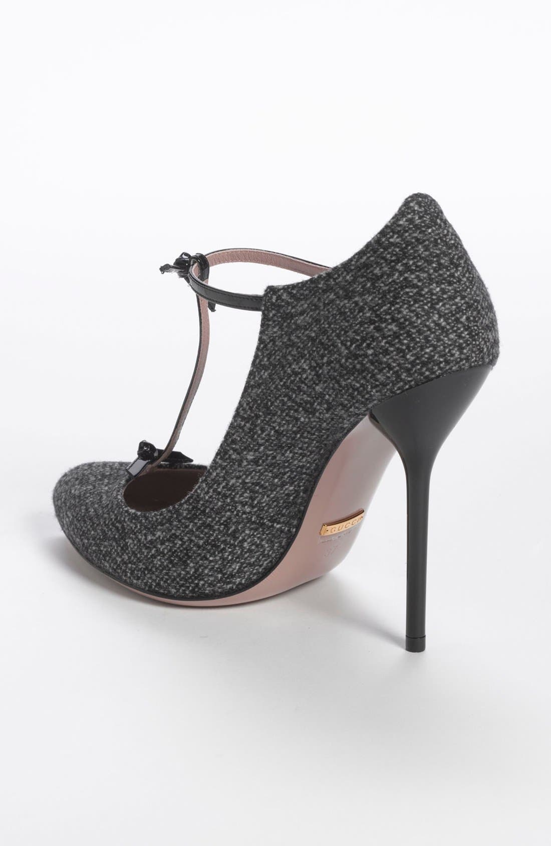 'Beverly' T-Strap Pump, Alternate, color, BLACK/ WHITE