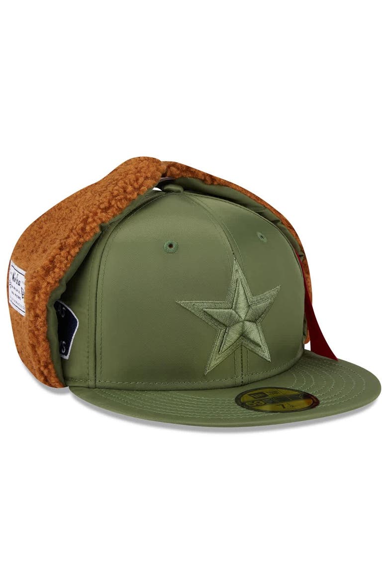 Men's New Era x Alpha Industries  Olive Dallas Cowboys Dog Ears 59FIFTY Fitted Hat, Alternate, color, Olive