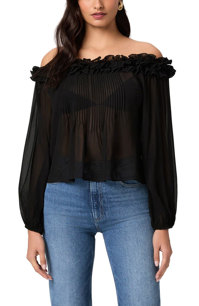 PAIGE Casey Off the Shoulder Silk Top, Main, color, 