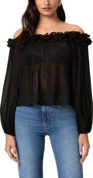 PAIGE Casey Off the Shoulder Silk Top