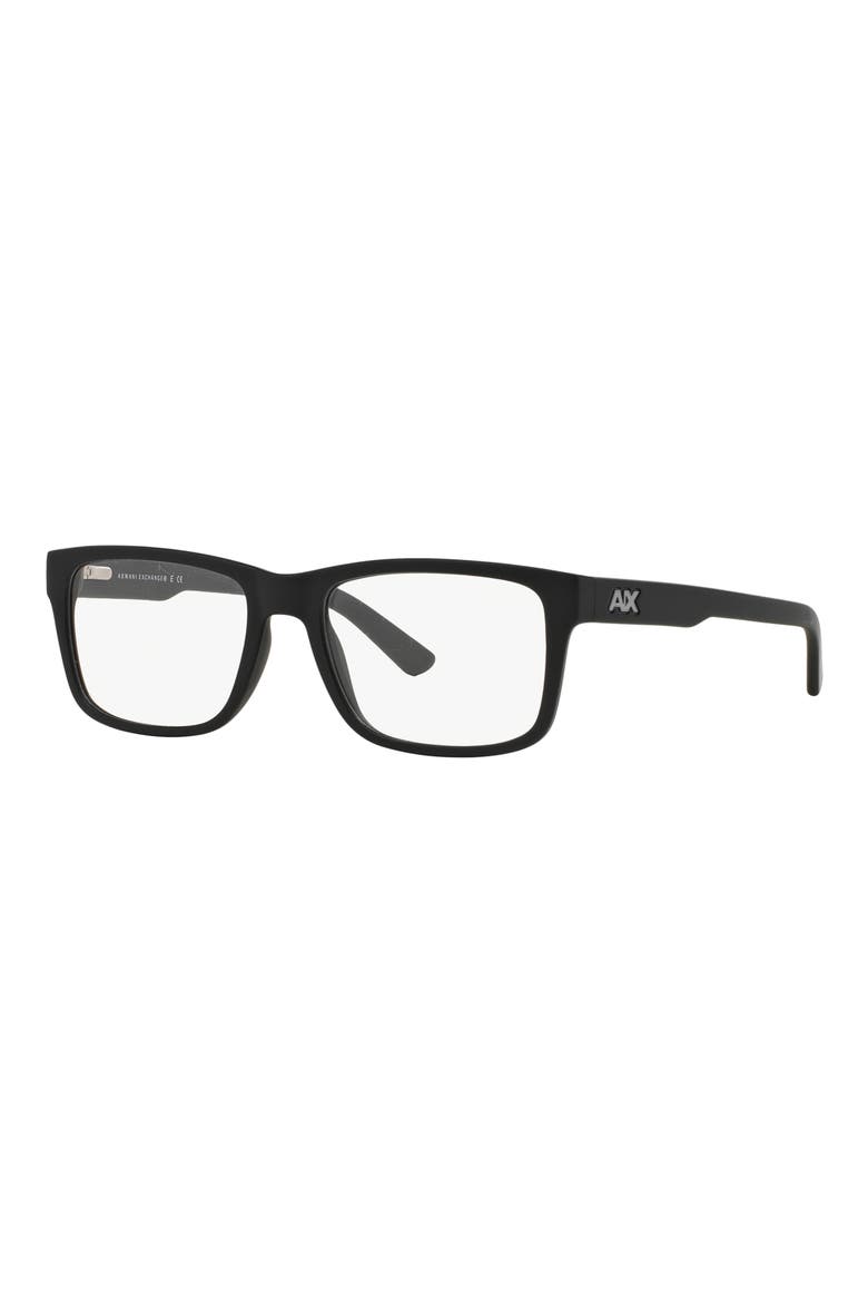 53mm Rectangular Optical Glasses, Alternate, color, MATTE BLACK