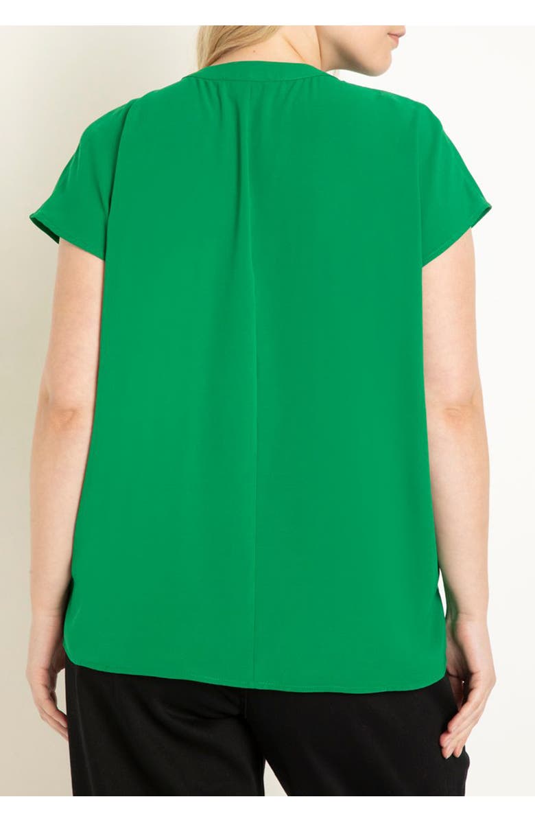 ELOQUII Notch Collar Blouse, Alternate, color, Kelly Green